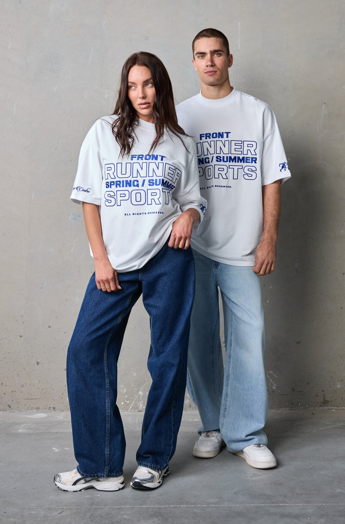 Varsity Sports Tee - White Cobalt