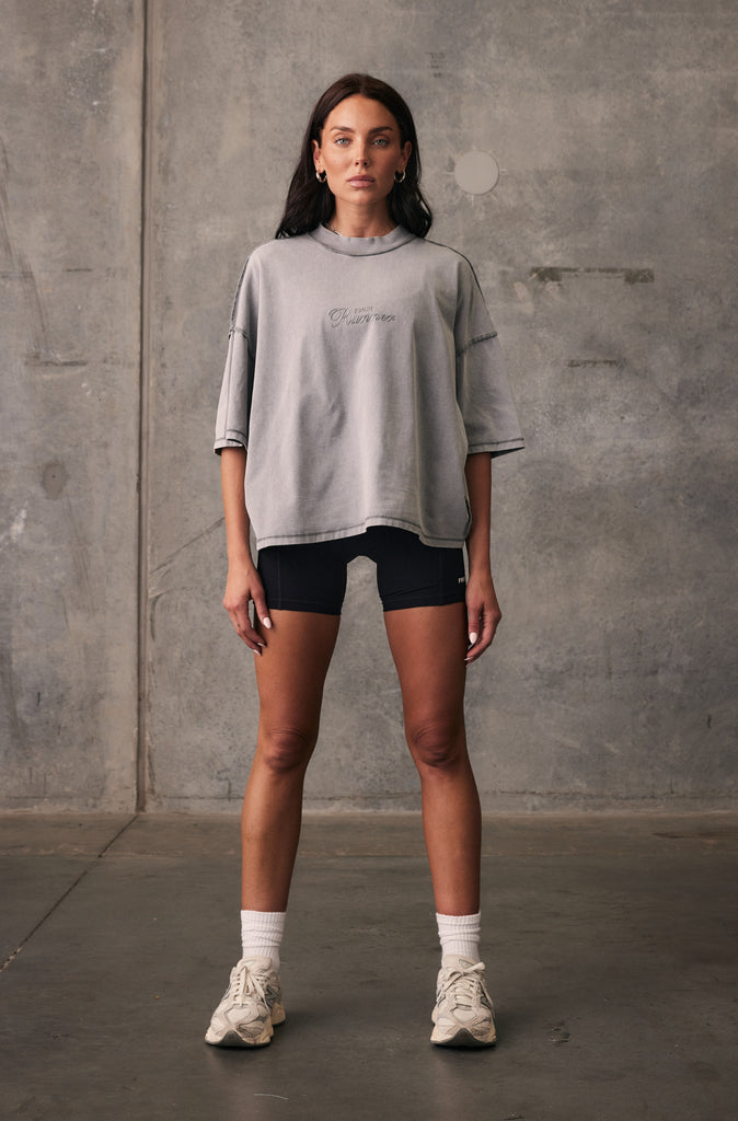 Boxy Reverse Tee - Concrete