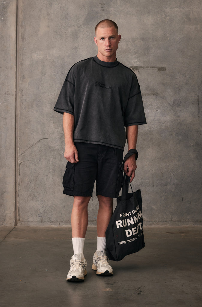 Boxy Reverse Tee - Black