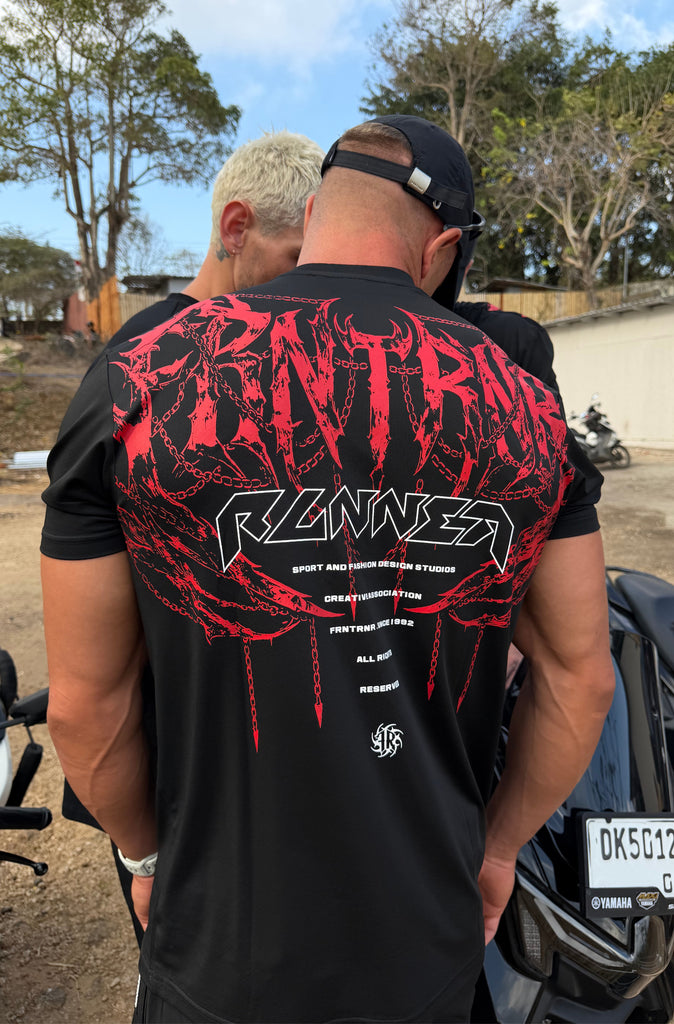 Controlled Chaos Fitted Tee Black Scarlet