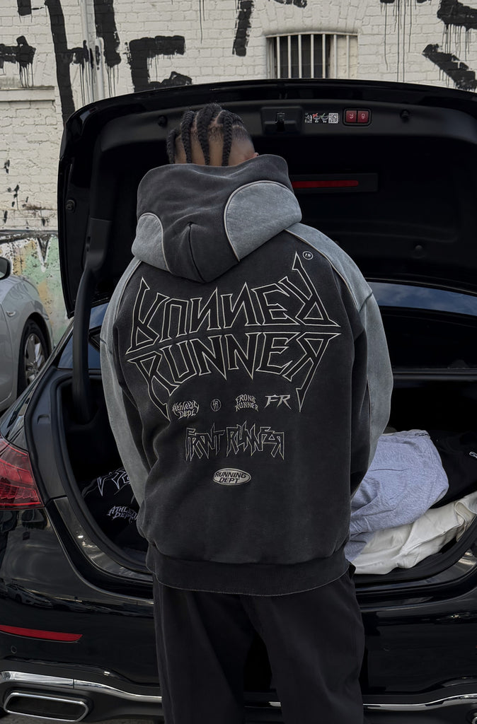 Tagged 2 Tone Hoodie Washed Black