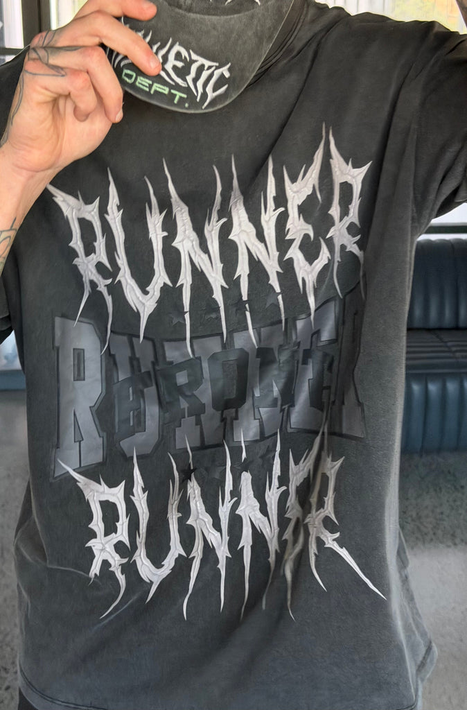 Runner Tribe Tee Washed Black [men]
