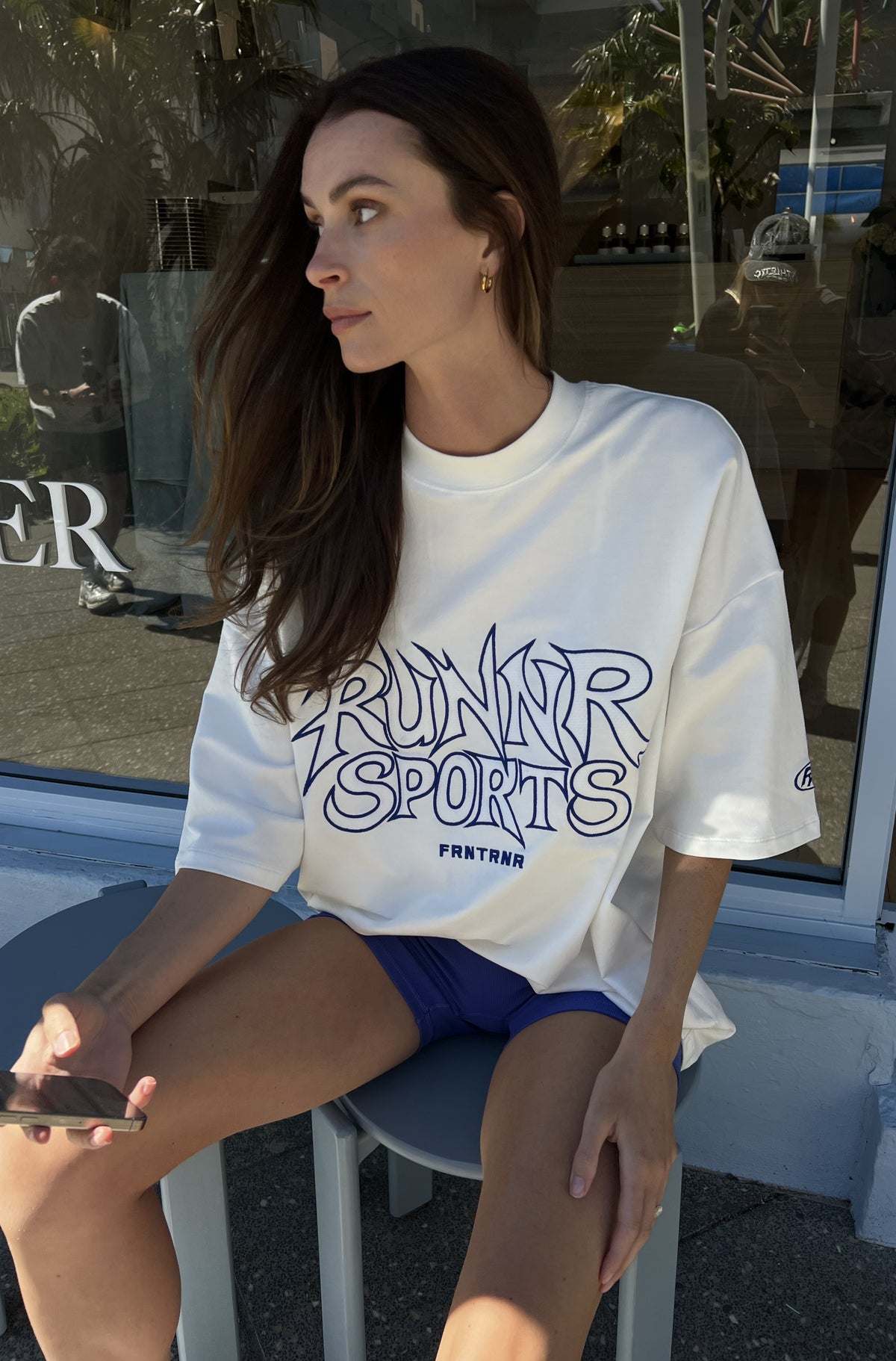 Runner Sports Tee - White Cobalt - Women