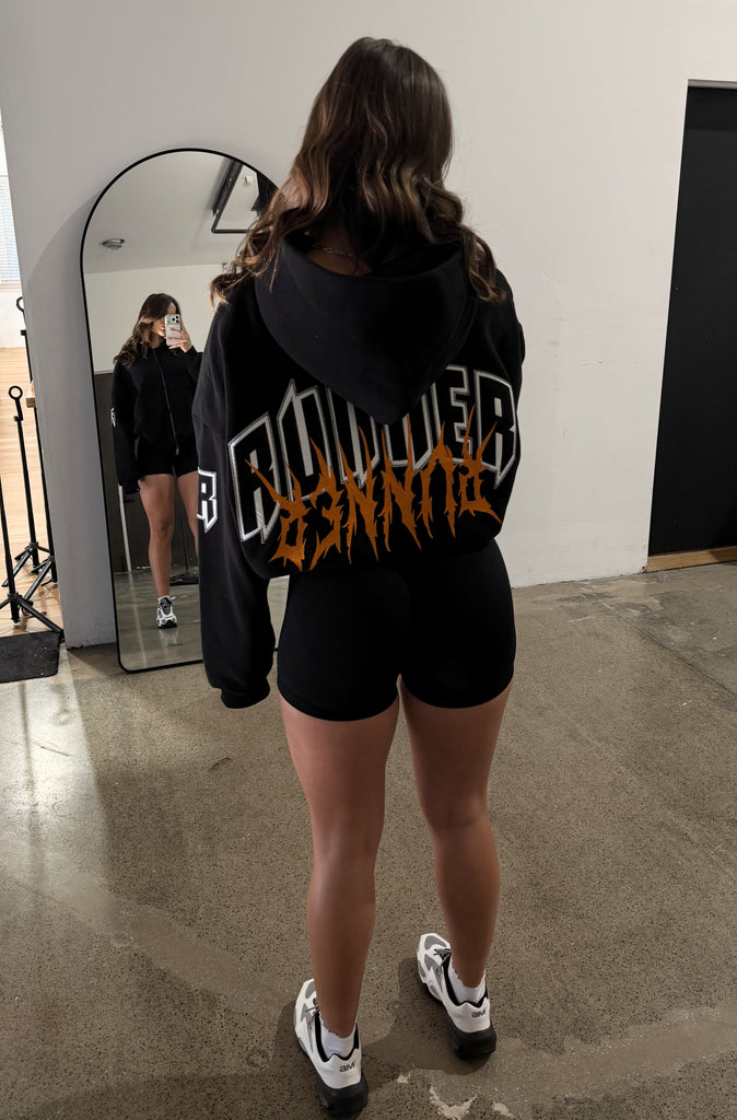 Razor Zip Hoodie Black Mandarin