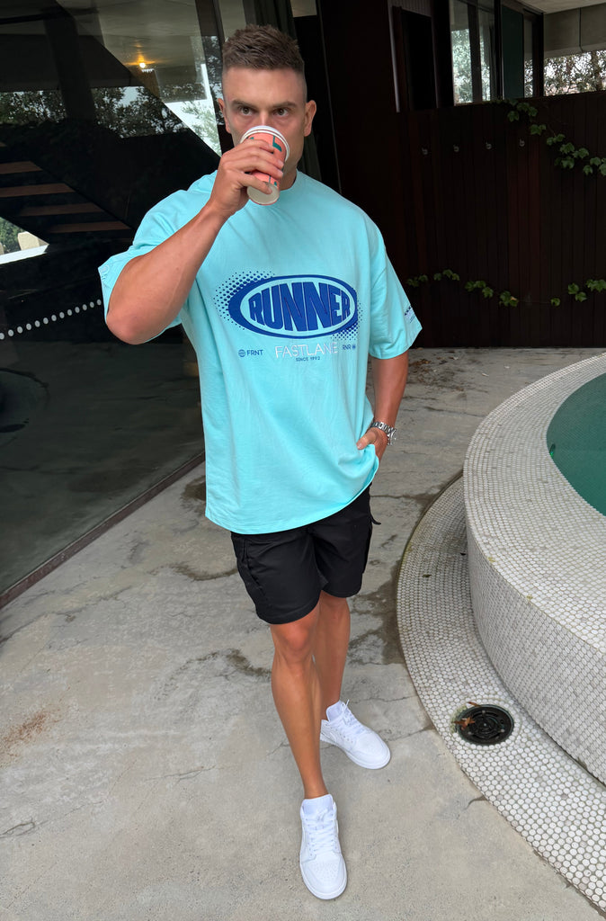 Fast Lane Tee - Ice Blue