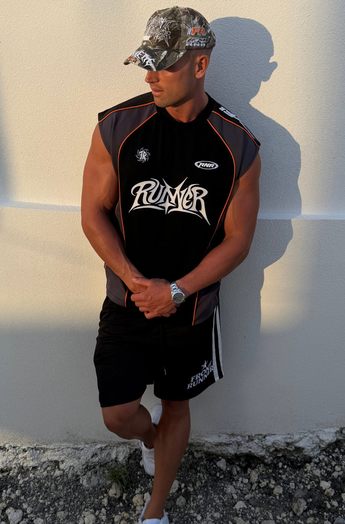 Kinetic Sleeveless Jersey Black Mandarin