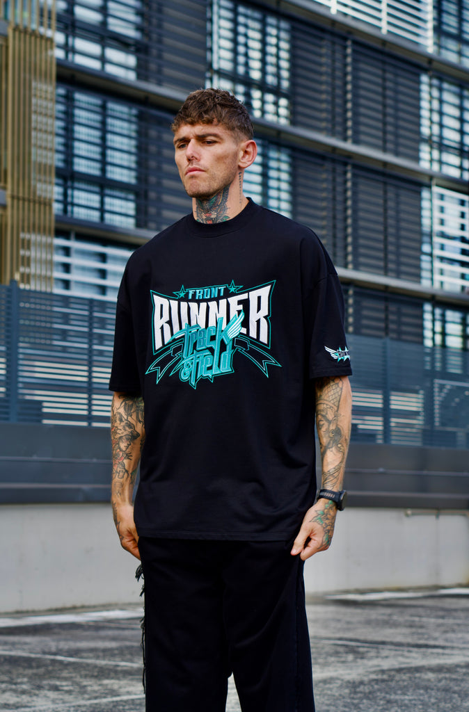 Track Runner Tee Black Tiffany [men]