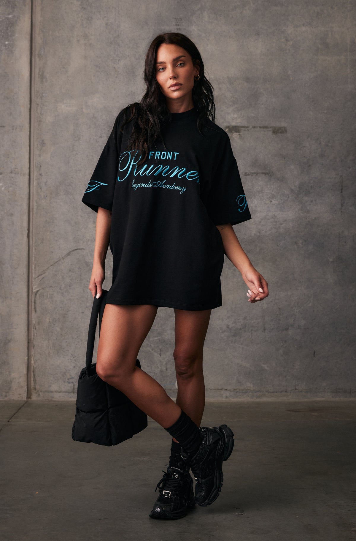 LA Tee - Black & Teal - Women