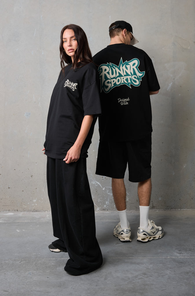 Run Riot Tee - Black Emerald