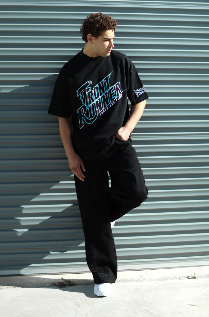 T&F Tee - Black Aqua