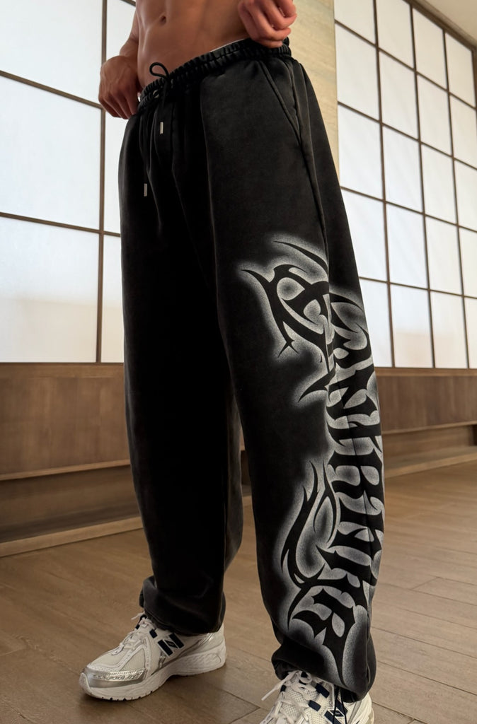 Ashline Barrel Leg Trackpant Washed Black [men]