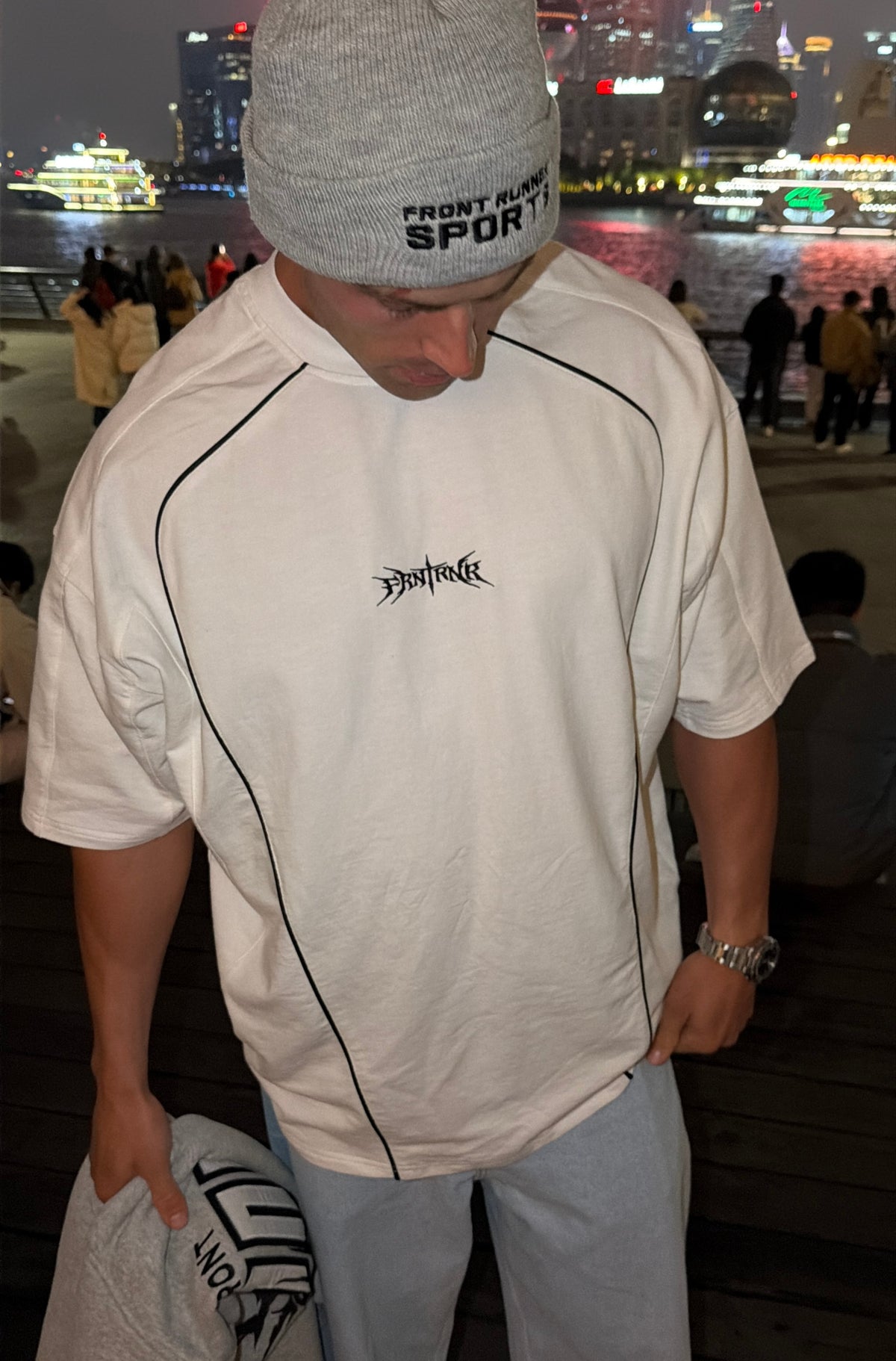 Interval Panel Tee - White - Hover