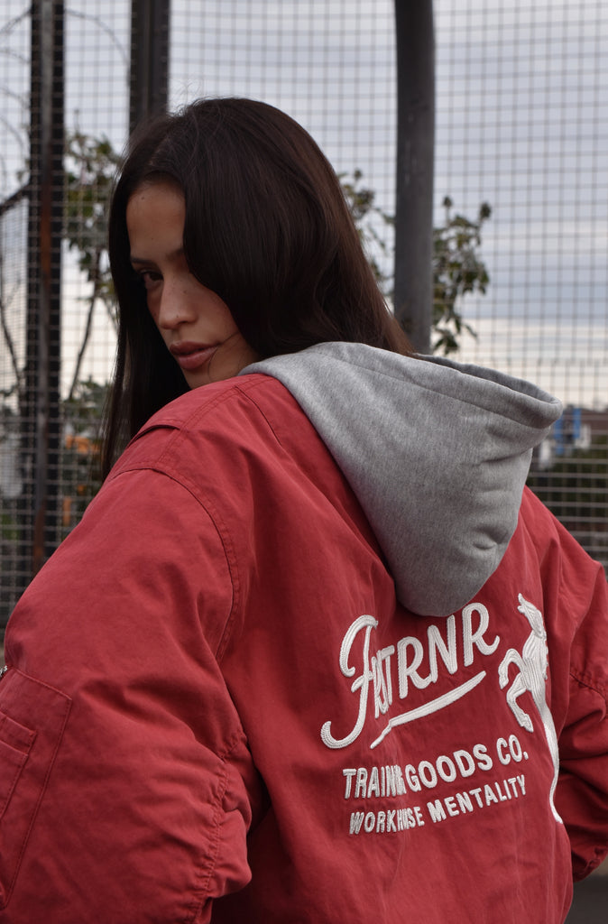 FR Goods Hooded Canvas Jacket Vintage Cherry