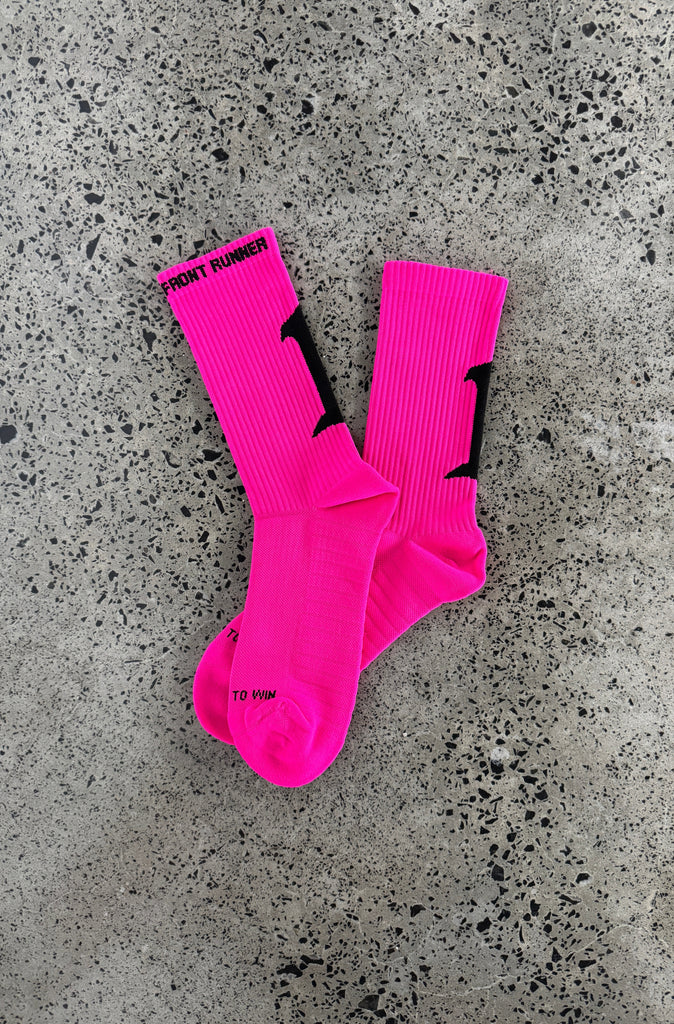 Pace Socks 3pk - White/Black/Flamingo