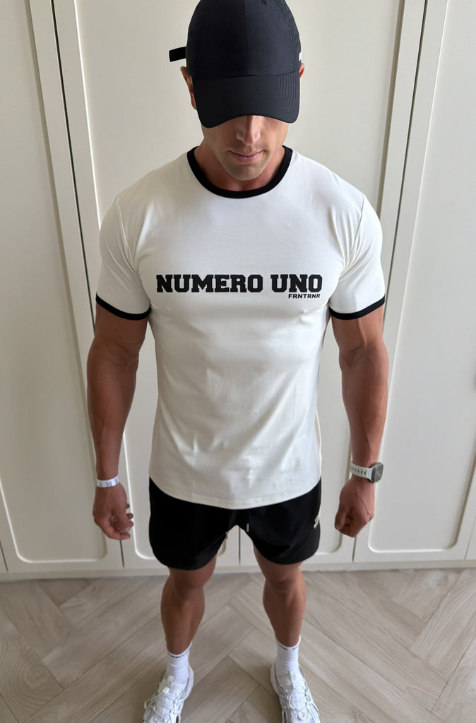 Numero Uno Fitted Ringer Tee White