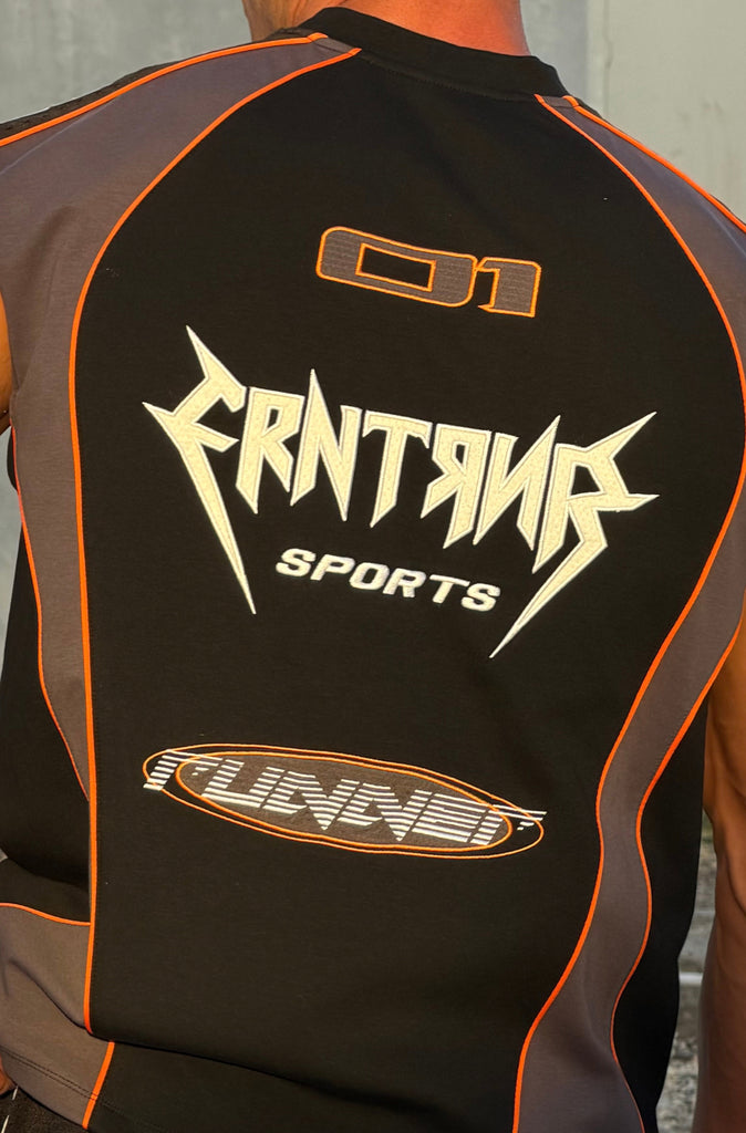 Kinetic Sleeveless Jersey Black Mandarin