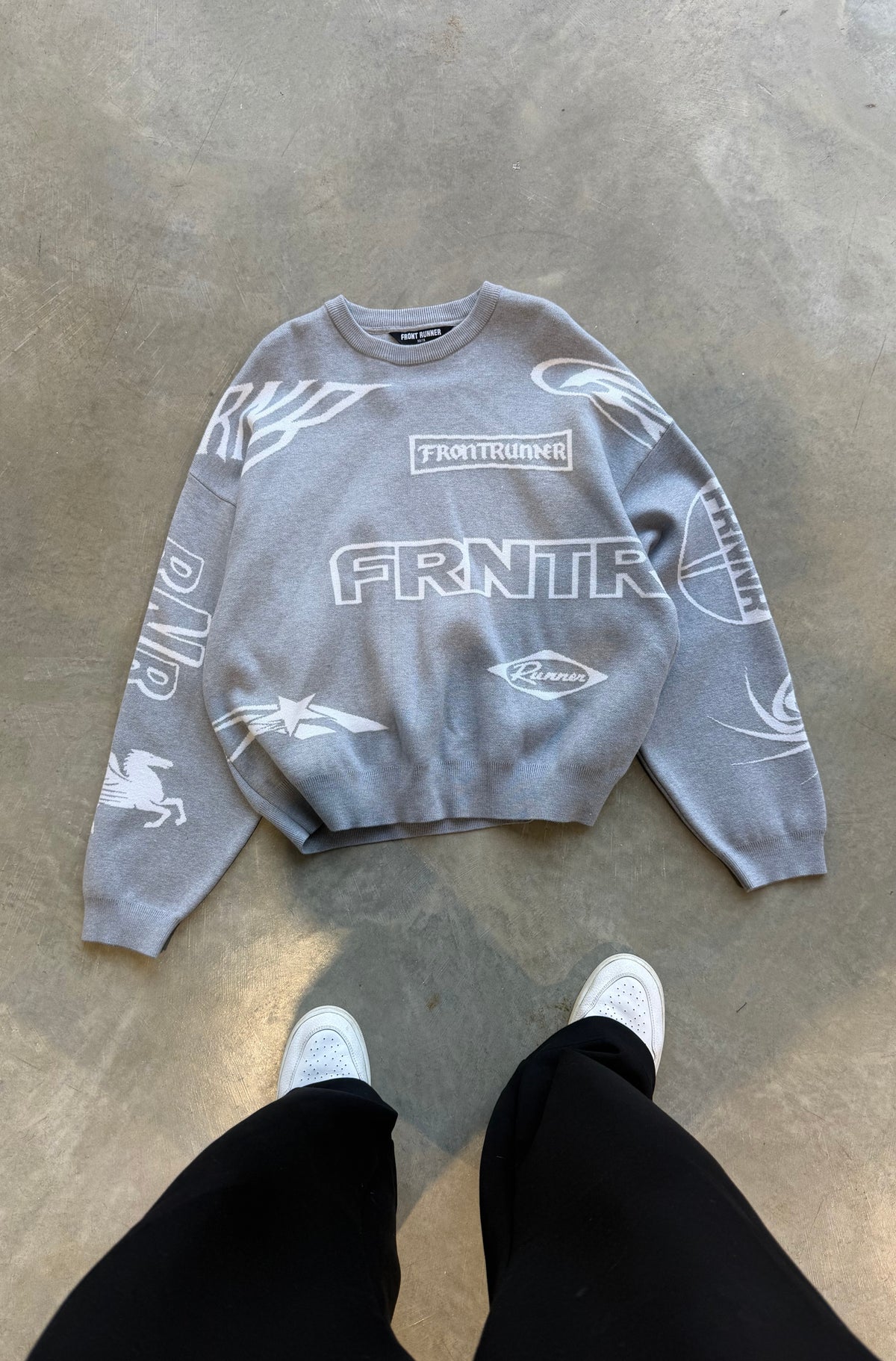 Logo Collage Knit Grey