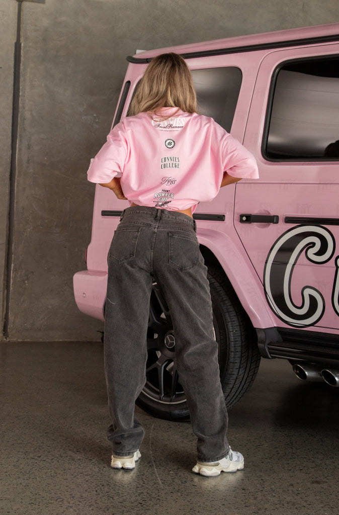 Cunnies Tee with Back Logos - Pink