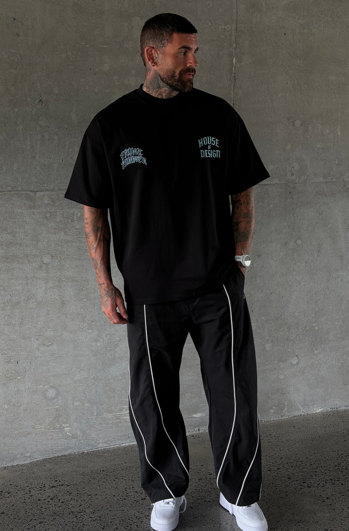 House of Design Tee - Black Teal - Hover