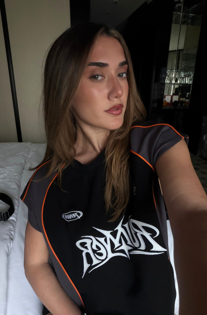 Kinetic Sleeveless Jersey Black Mandarin