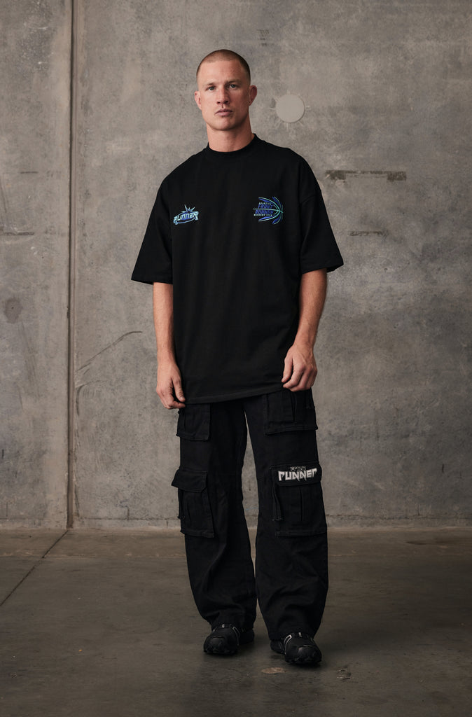 FRNTRNR Academy Tee - Black Aqua