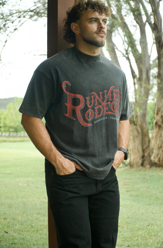 Rodeo Tee Washed Black [men]