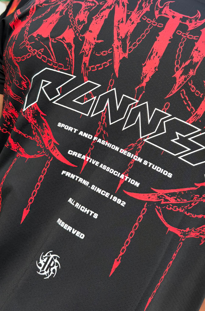 Controlled Chaos Fitted Tee Black Scarlet