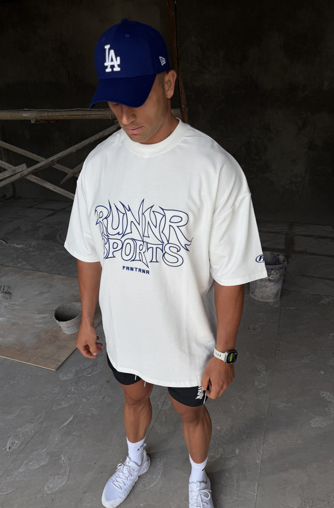 Runner Sports Tee White Cobalt [men]
