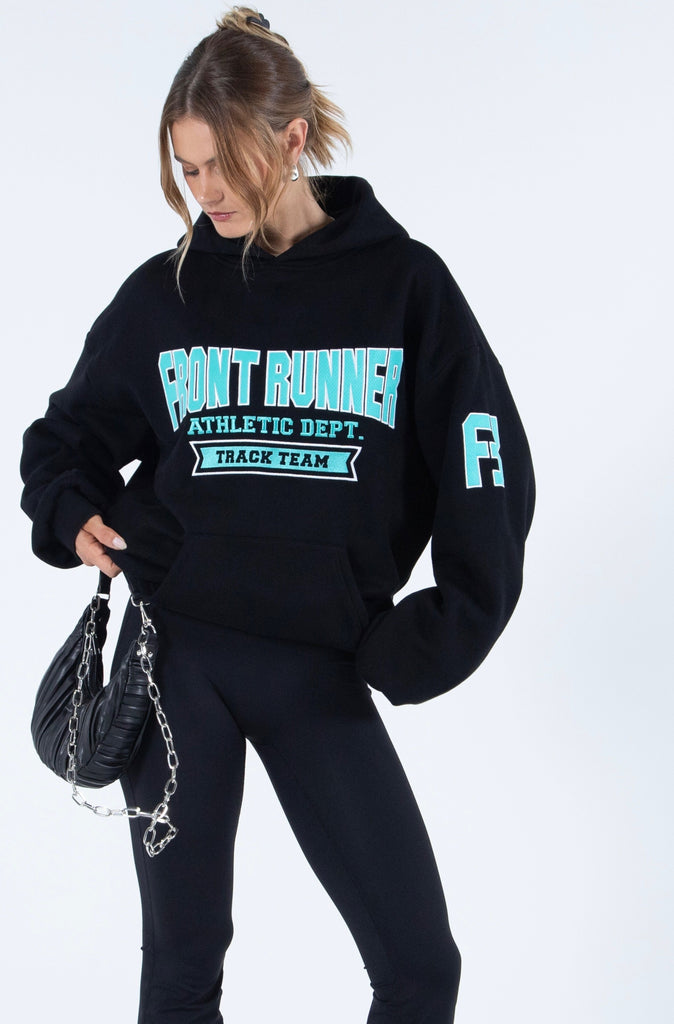 Athletic Department Hoodie Black & Teal