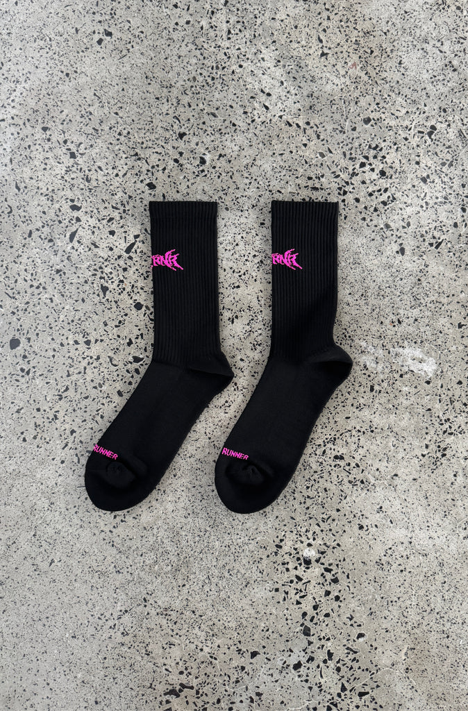 Dagger Socks 3pk - White/Black Flamingo/Black