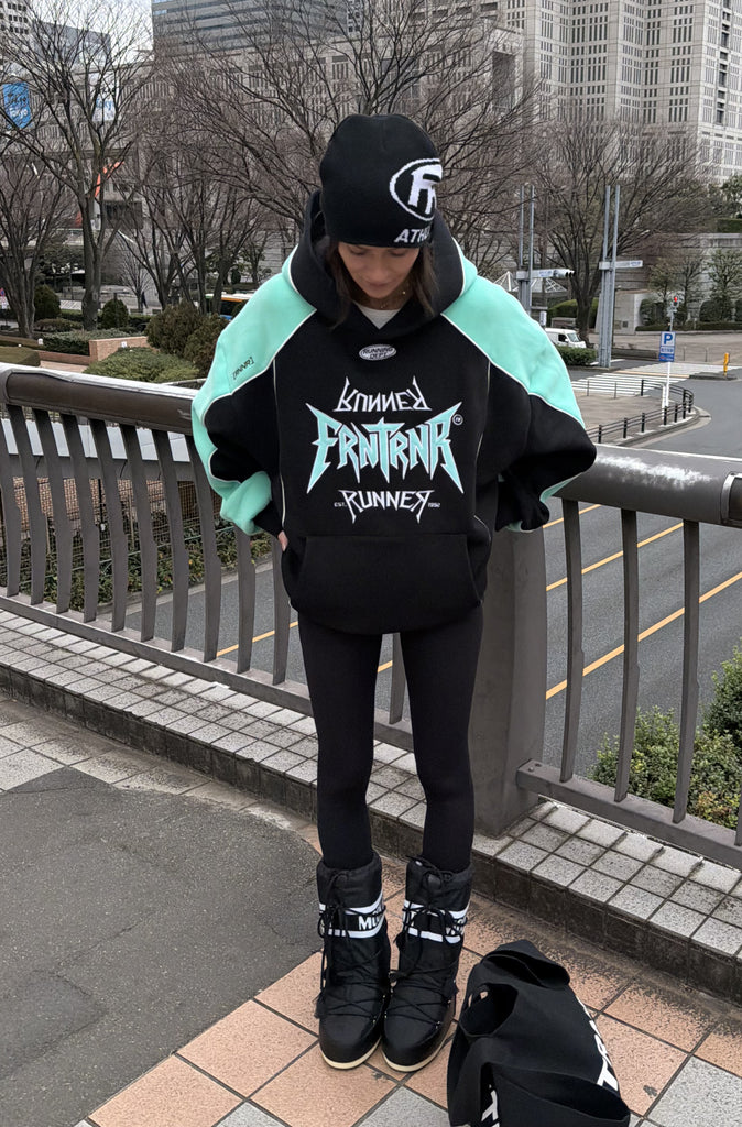 Tagged 2 Tone Hoodie Black Tiffany