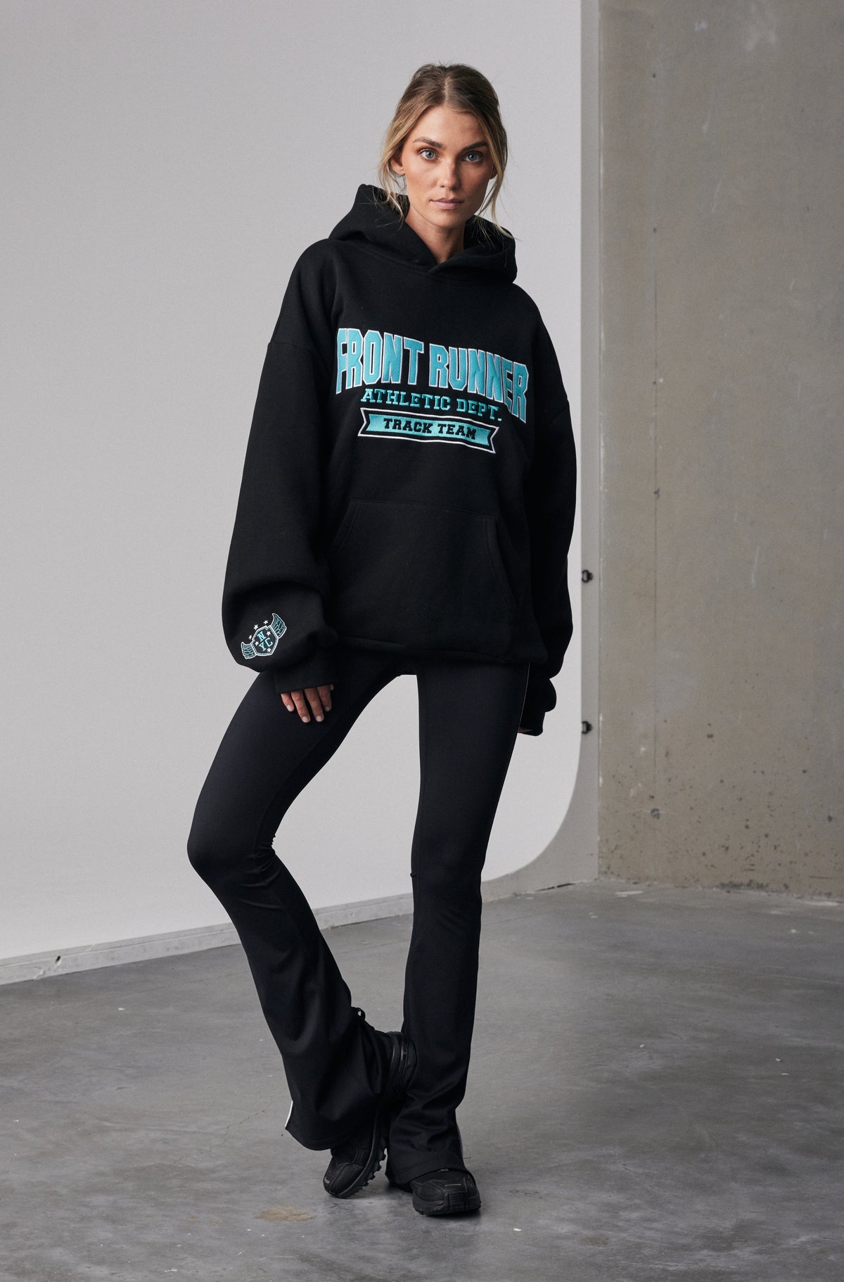 Athletic Department Hoodie - Black & Teal - Women