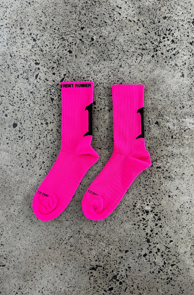 Pace Socks 3pk - White/Black/Flamingo