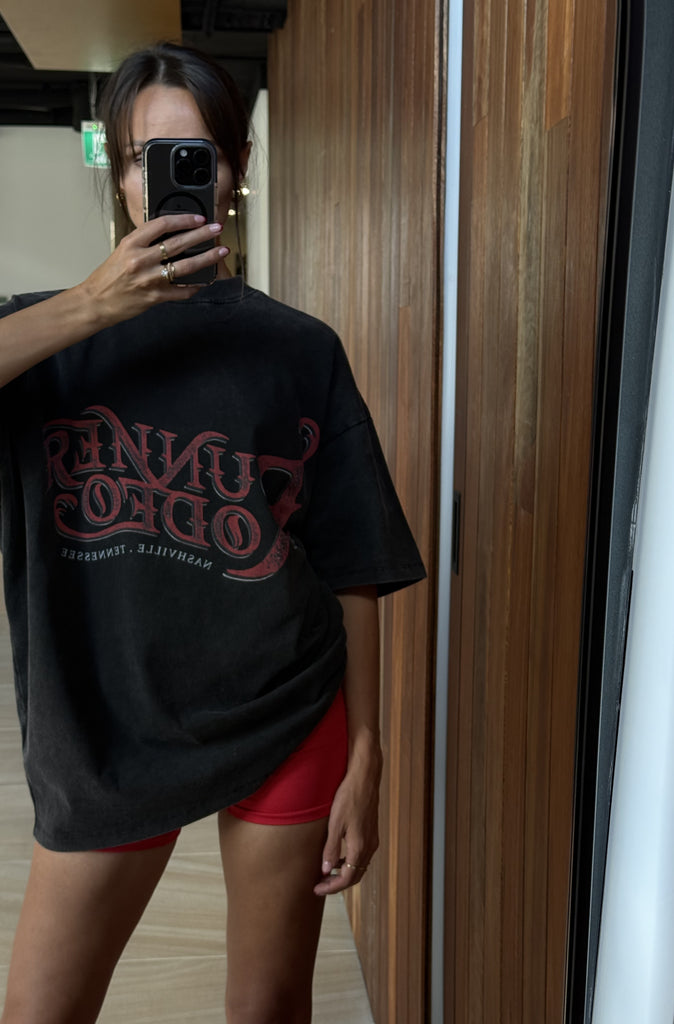 Rodeo Tee Washed Black [women]