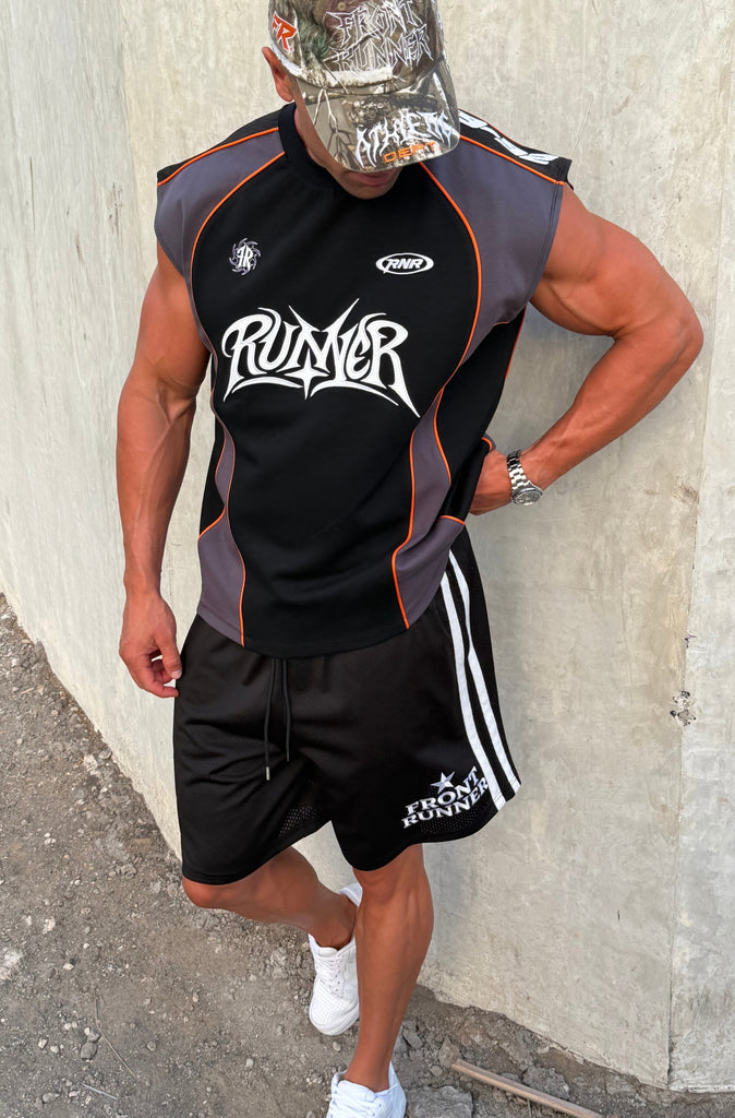 Kinetic Sleeveless Jersey Black Mandarin