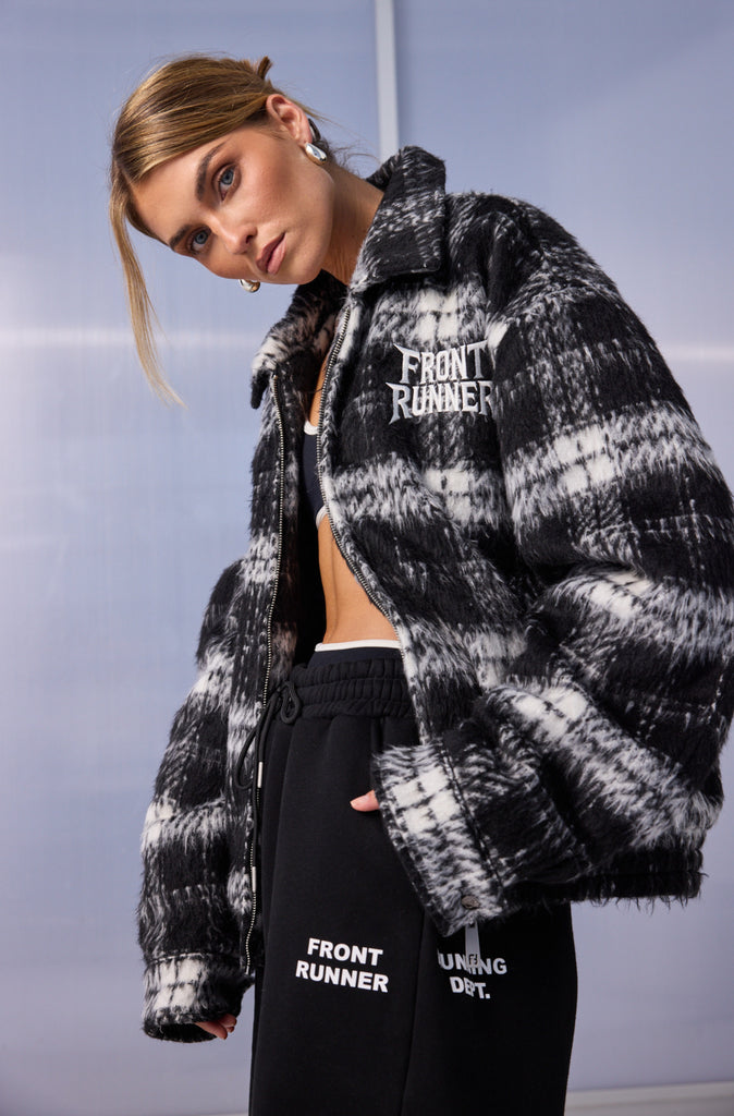 Apex Check Bomber Black White
