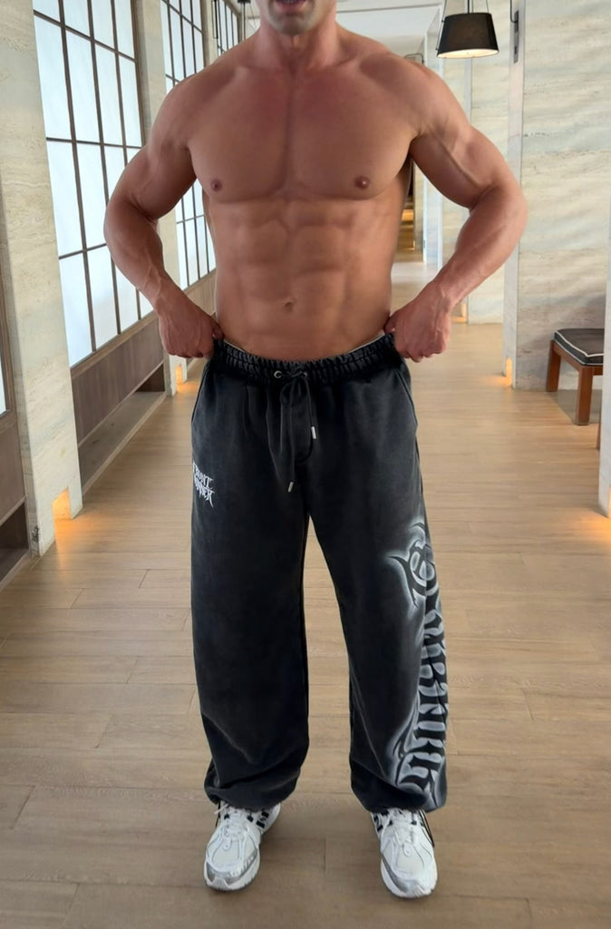 Ashline Barrel Leg Trackpant Washed Black [men]