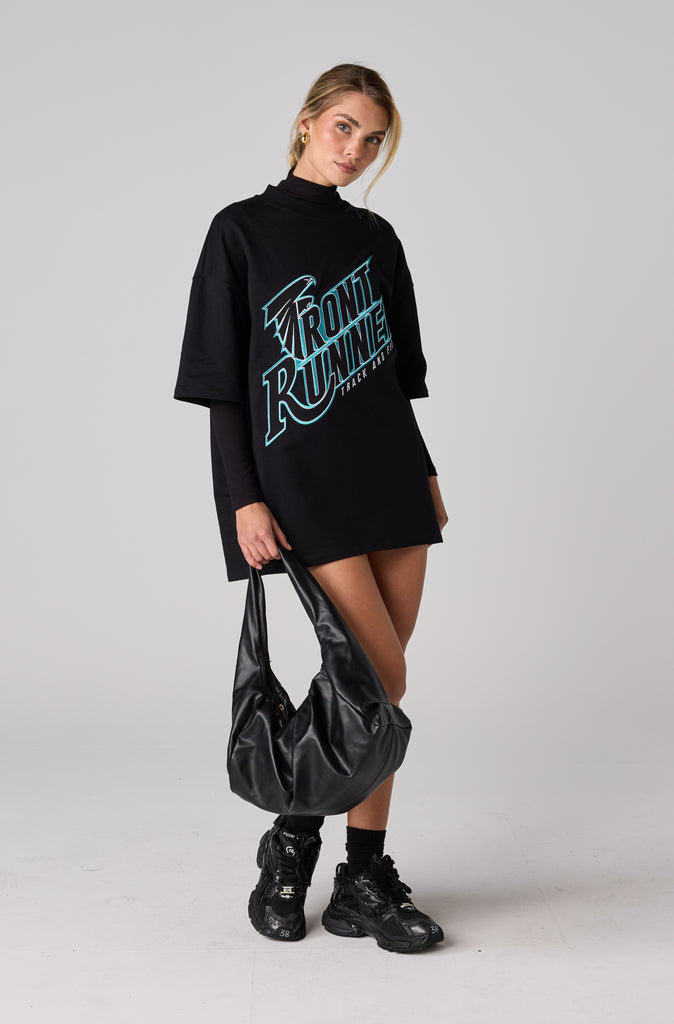 T&F Tee - Black Aqua