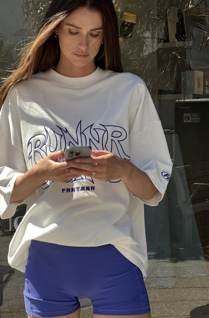 Runner Sports Tee White Cobalt [women]
