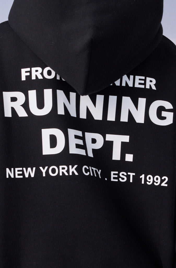 Running Dept Hoodie Black White