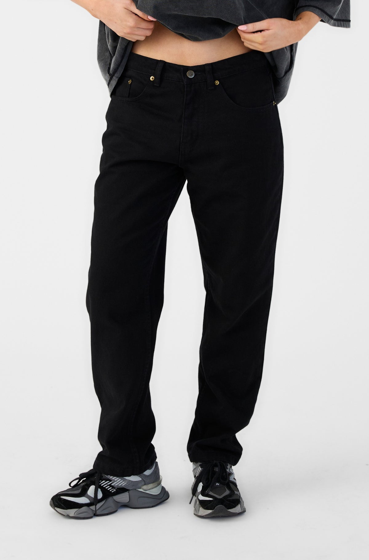 Straight Leg Denim - Black - Women