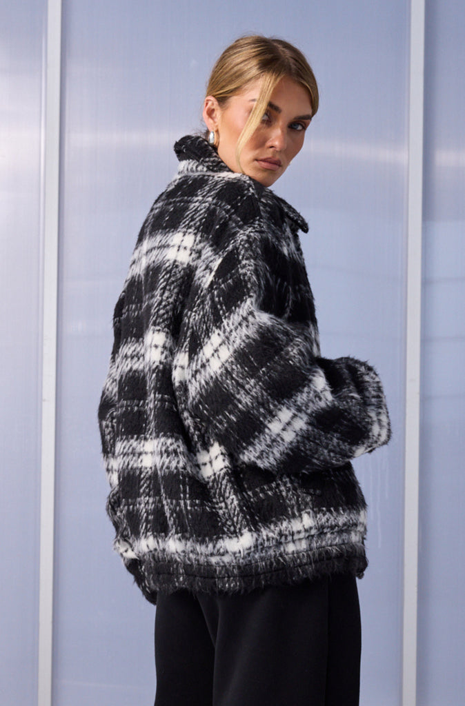 Apex Check Bomber Black White