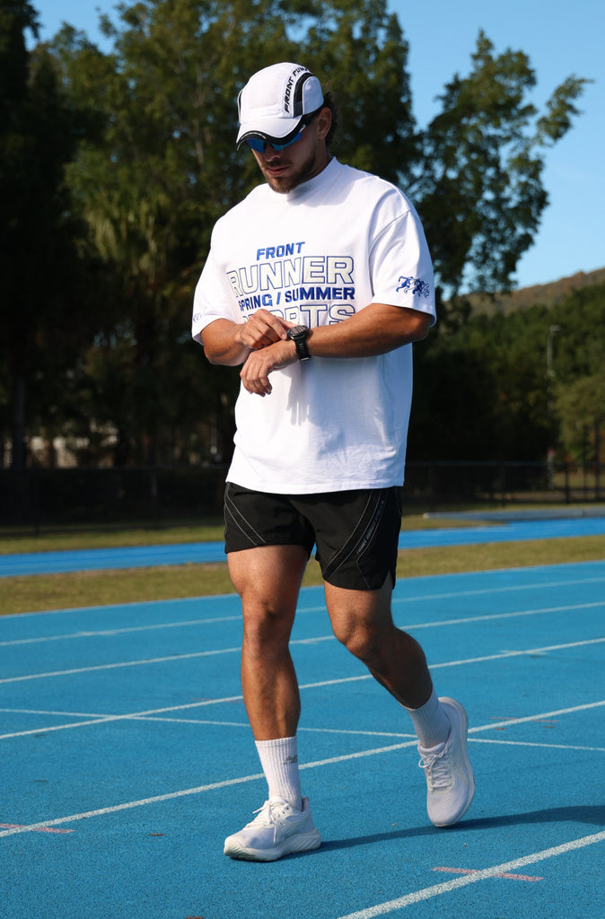 Varsity Sports Tee - White Cobalt