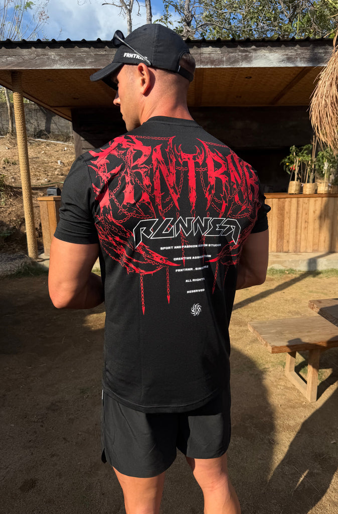 Controlled Chaos Fitted Tee Black Scarlet