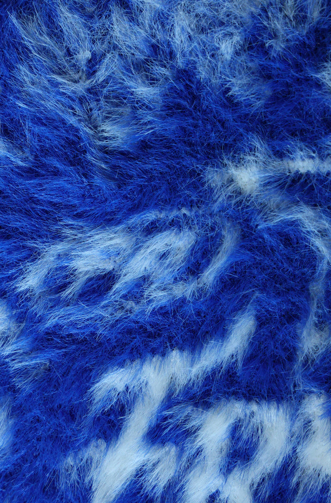 Runner Remix Fuzzy Skull Beanie - Cobalt
