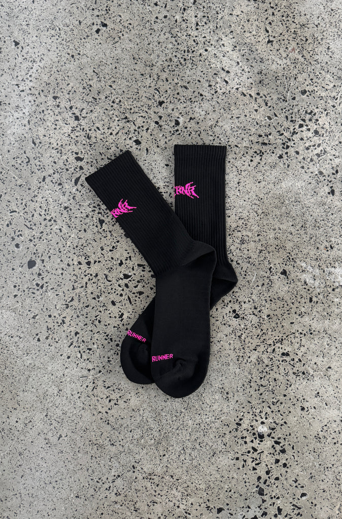 Dagger Socks 3pk - White/Black Flamingo/Black