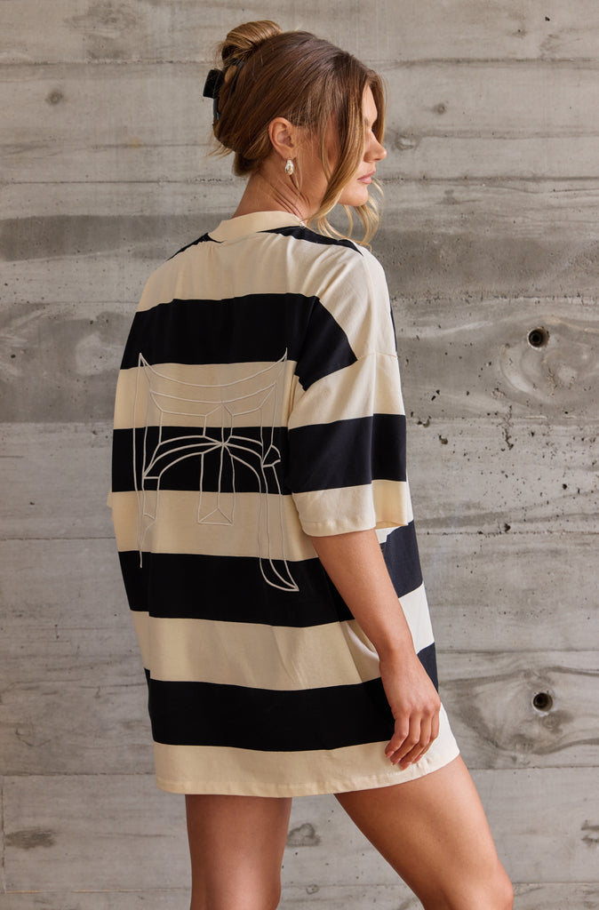 Duomo Stripe Tee - Black Creme