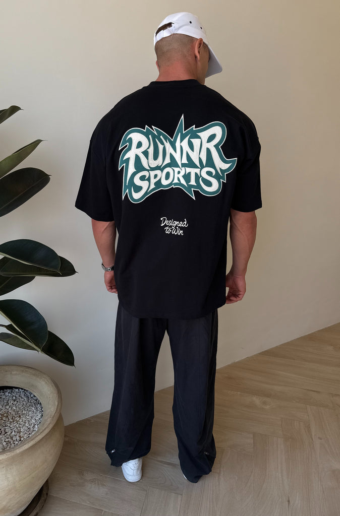 Run Riot Tee - Black Emerald