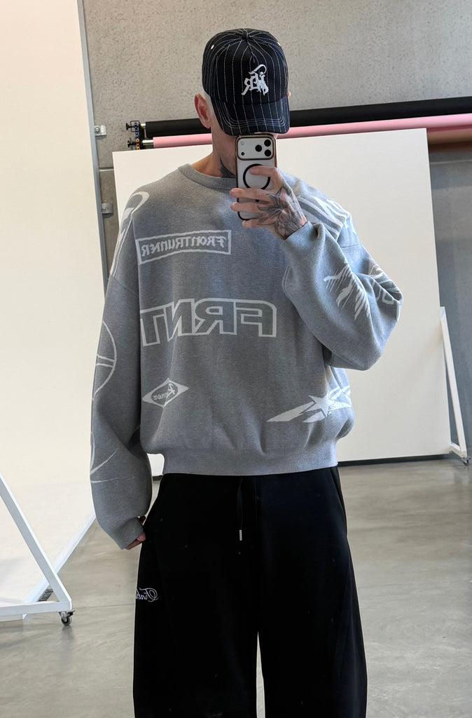 Logo Collage Knit Grey