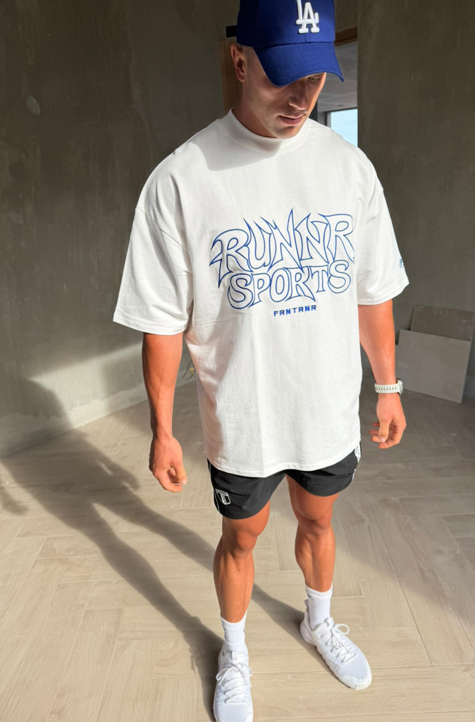Runner Sports Tee White Cobalt [men]
